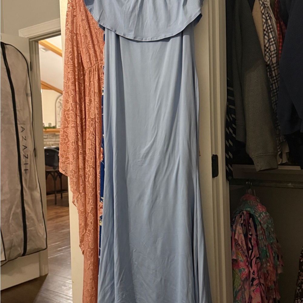 Elegant Light Blue Maxi Dress